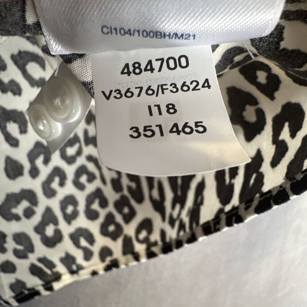 Lands End No Iron Supima Button Up Shirt Leopard Print‎ Womens Size 16 Office - Picture 7 of 7
